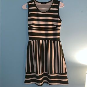 Medium army green and white striped dress